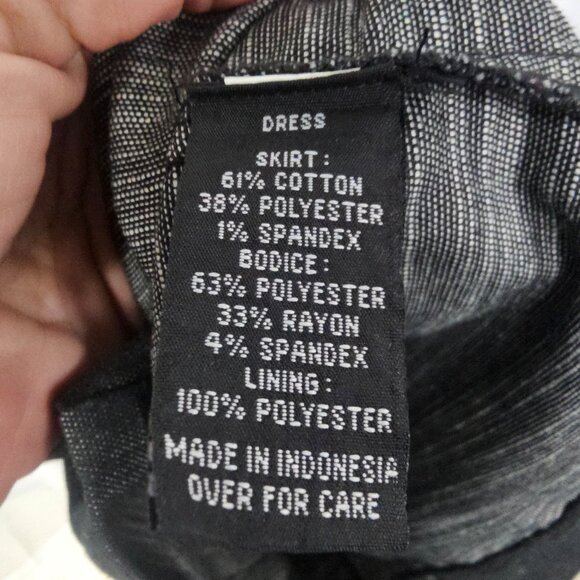 Vintage Iz Byer Dress Y2K Black Denim Retro Bodycon 11 - Picture 12 of 14